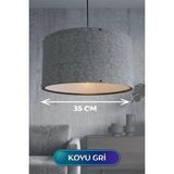 Sh Ticaret Koyu Gri Kumaş Başlıklı Sarkıt Avize 35 cm - Renkli