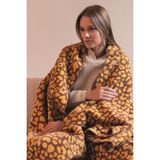 Sh Ticaret Pamuklu Leopar Desenli Yumuşak Dokulu Çift Kişilik Bataniye - 001-Renkli - 1 x 32 x 27 cm