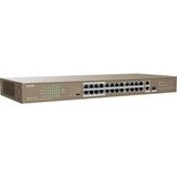 Sh Ticaret Tenda 24PORT 250W Full Poe TEF1126P-24-250W 10/100/ 2X1000 1x Sfp Yönetilemez Switch Rackmount