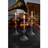 Shabbo Glass Elips Şamdan Cam Kandil 3lü Set Amber Hediyelik Dekoratif Aksesuar Shabbo14000