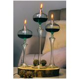 Shabbo Glass Elips Şamdan Cam Kandil 3lü Set Yeşil SHABBO17000