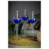 Shabbo Glass SHB0020220009 Ayaklı Drops Düğmeli Şamdan Cam Kandil 3'lü Set Kandil Yağı Ikili