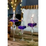 Shabbo Glass Ufo Şamdan Cam Kandil3 Lü Set Mor 200300SHBBO