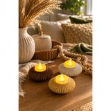 Shaddshop Dekoratif Mumluk Seti (3'lü) | LED Mum Hediyeli | Bohem Ev Dekoru