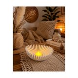 Shaddshop Yaprak Tasarımlı Dekoratif Mumluk | LED Mum Hediyeli | Tealight Mum Uyumlu | 3D Baskı Bohem Ev Dekoru