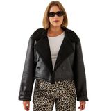 Shade Aller Detay Crop Lamine Mont, 40, 60351246, Siyah, Kadın