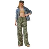 Shade Bel Bağlamalı Desenli Viskon Pantolon, S, 60261353, Haki, Kadın