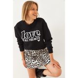 Shade Bol Kesim Yuvarlak Yaka Sweatshirt, S, 60601022, Siyah, kadın