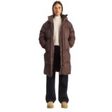 Shade Cep Detaylı Astarlı Kapüşonlu Uzun Puffer Mont, 36, 60283868, Acı Kahve, Kadın