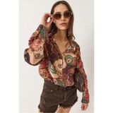 Shade Desenli Oversize Vintage Gömlek, S, 60283056, Çok Renkli, Kadın