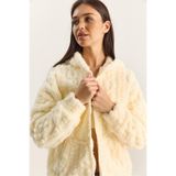 Shade Desenli Peluş Hırka, L, 60283844, Krem, Kadın