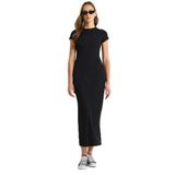 Shade Fitilli Saran Örme Elbise, S, 60283500, Siyah, Kadın