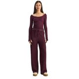 Shade Geniş Paça Krinkıl Örme Pantolon, XL, 60283847, Mürdüm, Kadın