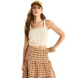 Shade Kadın Kare Yaka Saç Örgülü Askılı Crop Bluz 20258012, Ekru, Standart