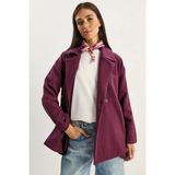 Shade Kadın Kruvaze Yaka Cep Detaylı Kaşe Blazer Ceket - M - Mor