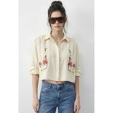 Shade Kadın Nakış İşlemeli Relaxed Müslin Gömlek 71739 60286026 - Tereyağ