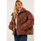 Shade Kadın Oversize Şişme Mont - Kahverengi - 40