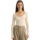 Shade Kadın U Yaka Likralı Basic Bluz 4102 60283783, Bej, S