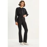 Shade Kadın Yarasa Kol Crop Hırka İspanyol Pantolon Modal Alt-Üst Takım 4059 60283731, Siyah, L