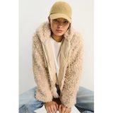 Shade Kapüşonlu Astarlı Teddy Mont, 40, Teddy Mont 2818, Krem, Kadın