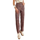 Shade Leopar Desenli Denim Pantolon, M, 60501033, Kahverengi, Kadın