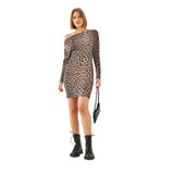 Shade Leopar Desenli Elbise, S, 60251951, Siyah-Camel, Kadın