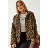 Shade Leopar Desenli Mont, S, Leopar Desenli Mont, Siyah-Camel, Kadın