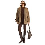 Shade Oversize Buklet Kaşe Kaban, M, 60283735, Taba, Kadın