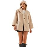 Shade Oversize Geniş Kaşe Kaban, 40, 60261005, Bej, Kadın
