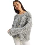 Shade Oversize Saçaklı Triko Hırka, Standart, 60283750, Gri, Kadın