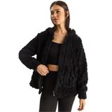 Shade Peluş Kapüşonlu Fermuarlı Hırka, S, 60283844, Siyah, Kadın