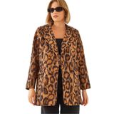 Shade Premium Kaşe Leopar Ceket, S, 60501043, Camel, Kadın