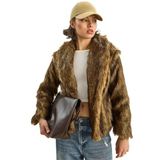 Shade Premium Suni Kürk Ceket, L, 60251922, Camel-Kahverengi, Kadın