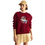 Shade Teddy Nakış İşlemeli Bisiklet Yaka Salaş Sweatshirt, L, 60283522, Bordo, kadın