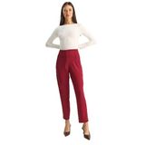 Shade Yüksek Bel Çimalı Havuç Kesim Pantolon, 36, 60283887, Bordo, Kadın