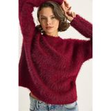 Shade Yumuşak Dokulu Sakallı Triko Kazak, Standart, 60283748, Bordo, Kadın