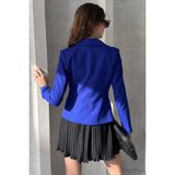 Shahiqa Kadın Klasik Kesim Blazer Ceket Dokuma Kumaş Özellikleriyle Şık ve Resmi - 44 - Kırmızı