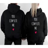 Shain Beni Tamamla Sevgililer Günü Hediyesi Çift Kombin Sweatshirt - Siyah