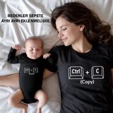 Shain Kopyala Yapıştır Baskılı Anne Bebek Aile Tişört Zıbın Kombin - Beyaz - 3XL