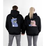 Shain Sevgililer Günü Hediyesi Çift Kombin Sweatshirt Hoodie - Siyah - XS