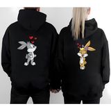 Shain Sevgililer Günü Hediyesi Çift Kombin Sweatshirt Hoodie - Siyah