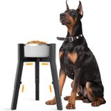 SHAINFUN Orta ve Büyük ve Ekstra Büyük Köpekler için Yükseltilmiş Köpek Kasesi Standı, Metal Uzun Köpek Maması Standı, Ayarlanabilir Geniş 7-11 inç Yükseklikler 9.8-13.4 inç, Güçlü Kare Tüpler