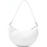 SHAKA Beyaz Shk26 Tek Bölmeli Suni Deri El ve Omuz Çantası U:12 E:26 G:6 cm