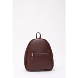 Shaka Bordo Shk200 Deri 2 Bölmeli Fermuarlı Yazılı Kolon Askılı Sırt Çantası U:26 E:22 G:9 Cm
