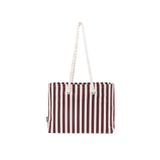 SHAKA Bordo Shk234 Kanvas Kumaş Tek Bölmeli Çizgi Desenli Seyahat, Piknik ve Plaj Çantası,Bordo