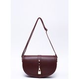 Shaka Bordo Shk92 Kilit Detaylı Deri Tek Bölmeli Çıtçıtlı El, Kol Ve Omuz Çantası U:15 E:25 G:6 Cm