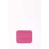 SHAKA Fuşya Shk181 Kroko Suni Deri, 4 Kartlık ve Para Bölmeli, Unisex Kartlık