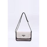 SHAKA Krem - Kahverengi Shk143 Kanvas Kumaş, Tek Bölmeli, Çıtçıtlı, Suni Deri Askılı, Kol ve Omuz Çantası,Krem/Kahverengi