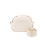 SHAKA Krem SHK194 Suni Deri Fermuarlı 2 Bölmeli Ayarlanabilir Kolon Askılı Omuz Çantası,Krem Rengi