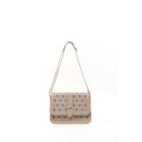 SHAKA Monogram Baskılı Vizon Shk127 Suni Deri İç Fermuar Cepli Çıtçıt Kapamalı El,Kol ve Omuz Çantası